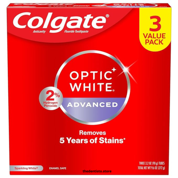 Colgate Optic White Advanced Hydrogen Peroxide Toothpaste, Teeth Whitening Toothpaste Pack