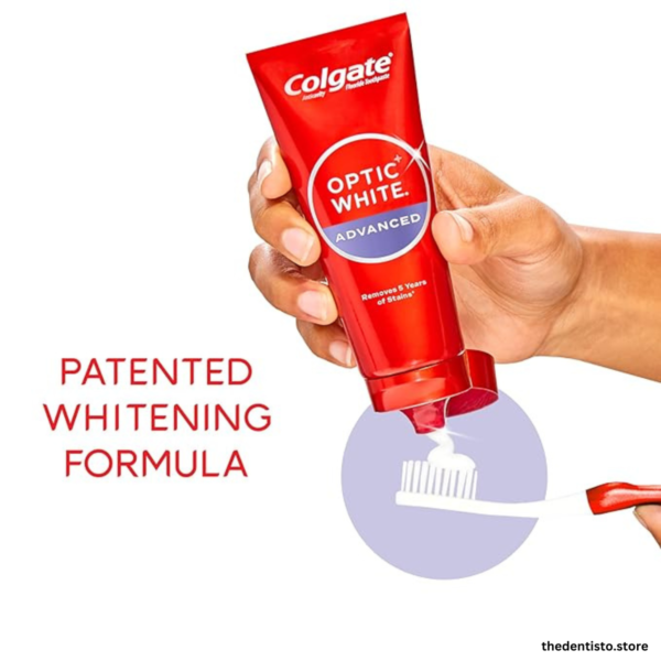 Colgate Optic White Advanced Hydrogen Peroxide Toothpaste, Teeth Whitening Toothpaste Pack - Image 3